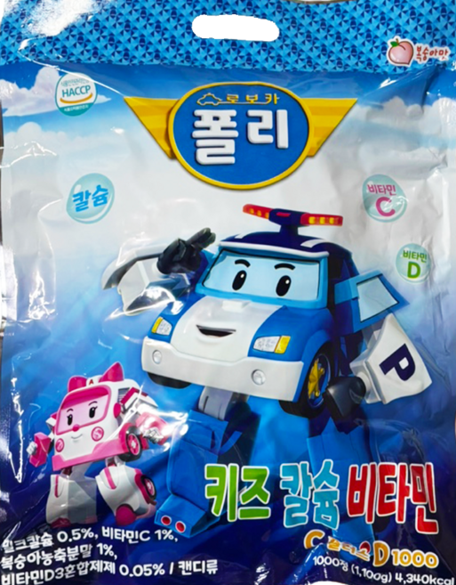 로보카폴리 키즈 칼슘 비타민C 플러스 D 1000, 1.1kg, 1개