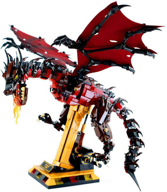 라푸유 드래곤 MOC블록 호빗 스마우그의 폐허 블럭세트 스마우그 smaug 피규어 호환블록 1359피스, 오리지널1359피스, 1개