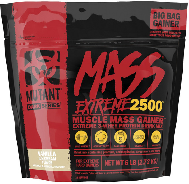 Mutant Mass Extreme 2500肌肉增強劑 香草冰淇淋口味, 1個, 2.72kg