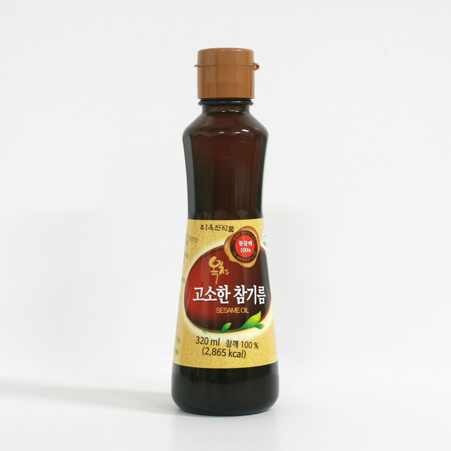 옥천식품 옥천 고소한 참기름 통참깨 100% 저온압착, 1개, 320ml