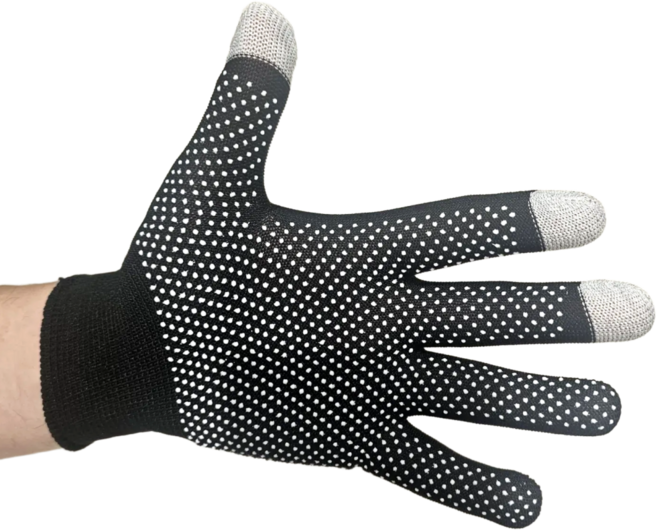 유앤피아 스마트폰 터치 작업장갑 미끄럼방지 계산 택배 낚시 다용도 장갑, 12세트, 블랙