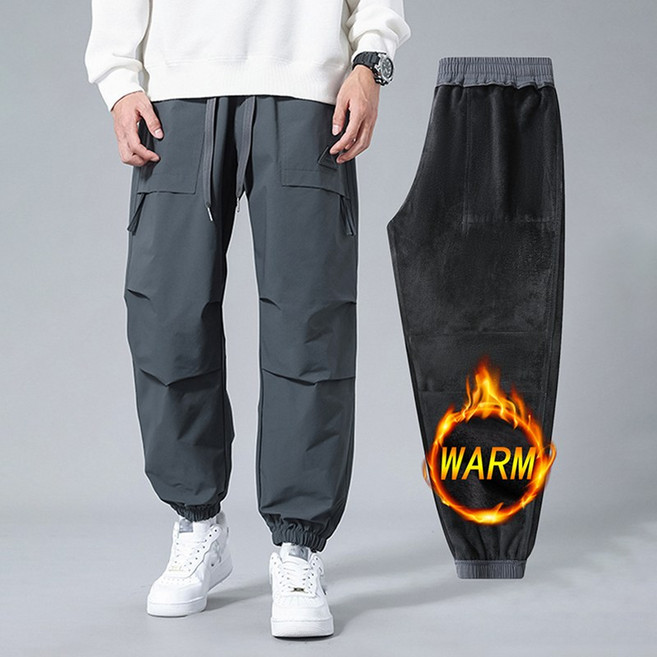 KUKEE 남성 겨울 기모 카고 조거팬츠 등산카고바지 작업복바지 면바지 QZ-2378