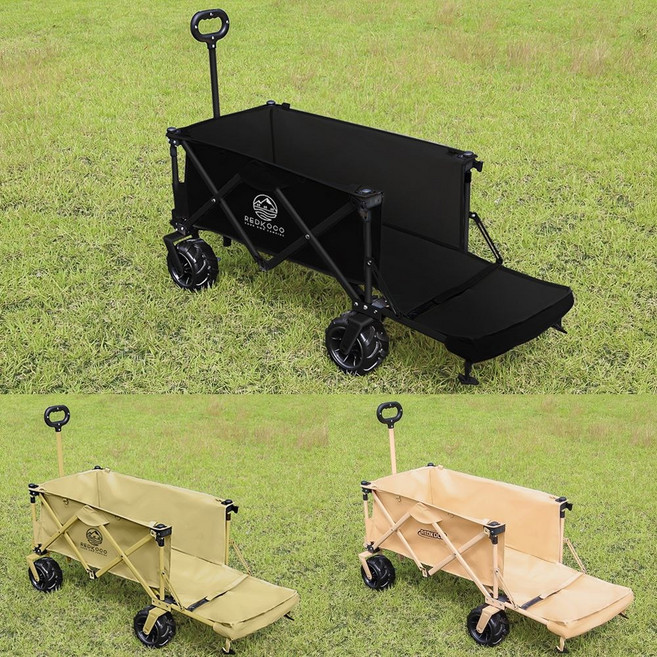 캠핑웨건 롱바디 카트 뒷문오픈 광폭타이어 캠핑수레 캠핑용웨건, 베이지, 1개