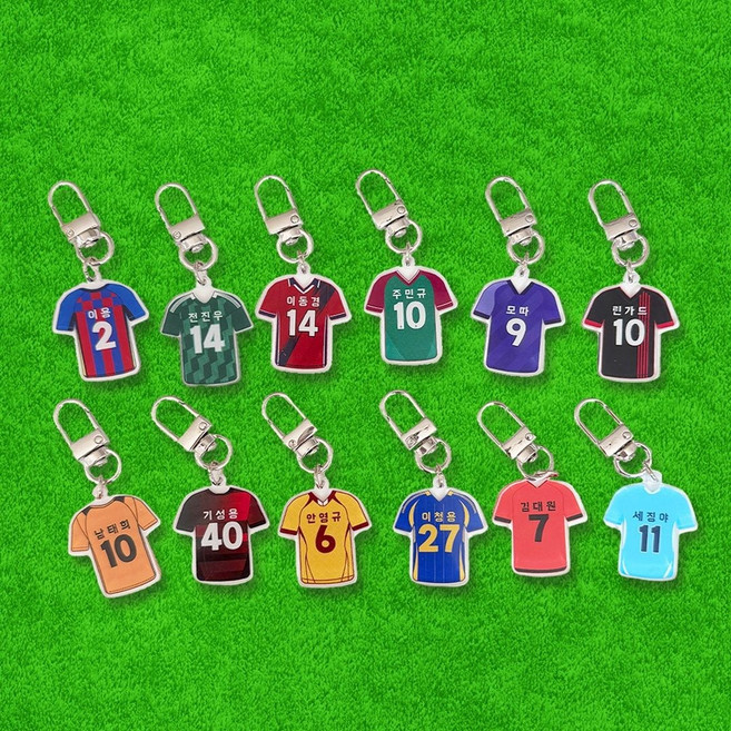 K리그 국내 축구 선수 유니폼 커스텀 아크릴 키링 (주문제작 한국 스포츠 운동 팀 FC서울 굿즈 팬 선물), 뒤 1번, 군번줄 M