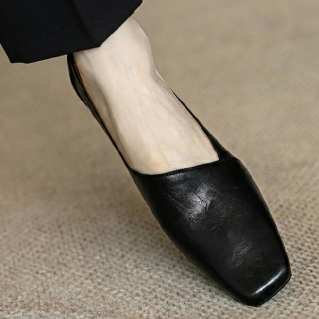 밀슨 여성 복고풍 펌프스 힐 발편한 스퀘어토 통굽 구두 4.5cm