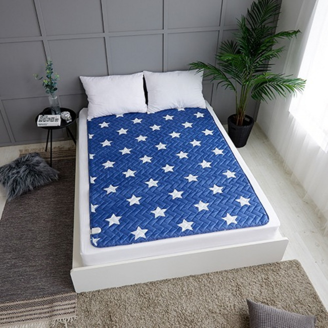 한일의료기 전기요 코잠매트 탄소매트 전기요 전기매트 카본매트 싱글전기매트 1인용전기장판 캠핑전기장판, 블루앤화이트스타 전기매트, 대형 135*180 cm, 블루앤화이트스타