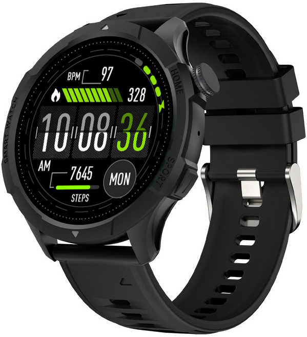 와피크 통화가능 블루투스 스마트워치 ST10 1.43인치 AMOLED 대화면 한글판 AI운동인식, GPS + 블루투스, 3.6cm, 블랙