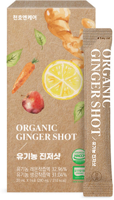 천호엔케어 유기농진저샷 2박스 20ml x 56포, 56개