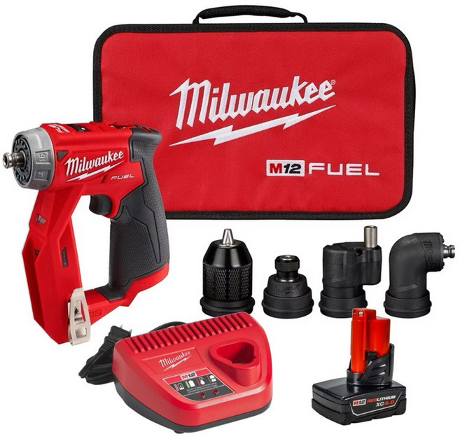 含稅 Milwaukee 美沃奇 米沃奇M12 2505-20無碳刷馬達 多功能 四合1 拆裝機 電鑽 起子機, 1個, 平行輸入美規（4.0+充+側翻袋）