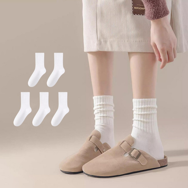 학생용 여성 조이지 않고 편안한 무압박여성 중목 면양말