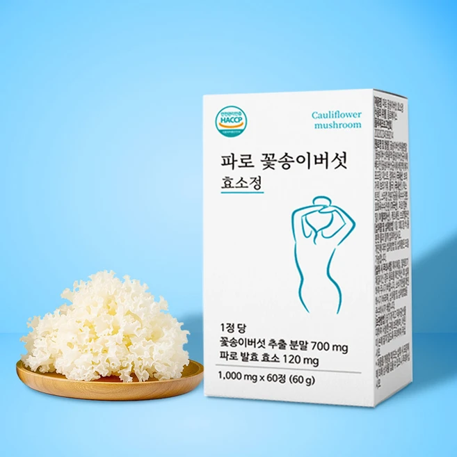 꽃송이버섯 효소 파로 발효 정 베타글루칸 간편한 분말 정제, 1개, 60정 - 쿠팡