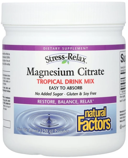 내추럴팩터스 구연산 유기산 마그네슘 마그네슘시트레이트분말 트로피컬맛 250g, 1개 - 쿠팡