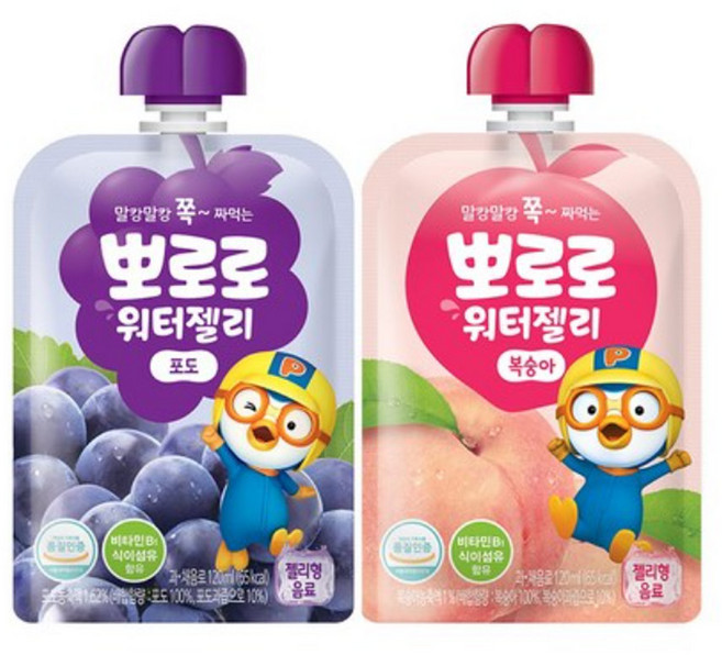 팔도 뽀로로 워터젤리 포도, 120ml, 10개