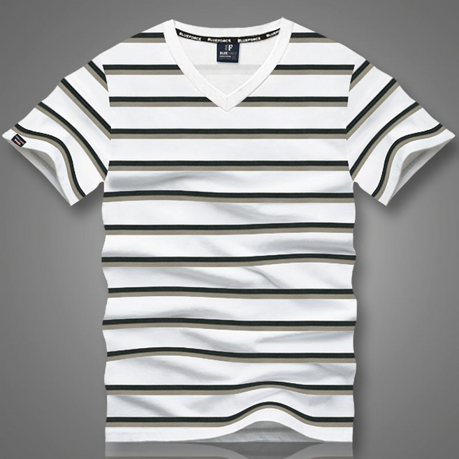 블루포스 BG페코딘 브이넥 단가라 반팔티 [국내생산] 베이직핏