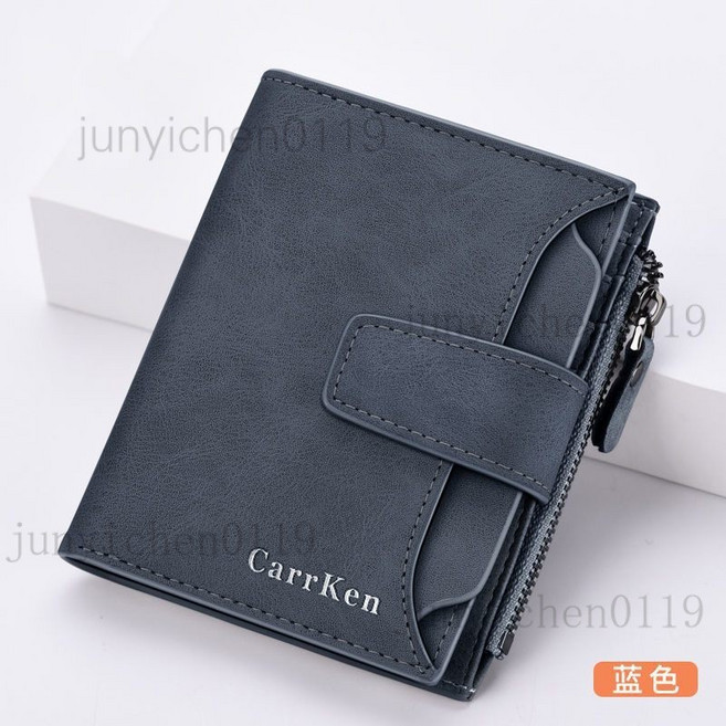 CarrKen 男用短夾 多功能拉鏈錢包可放駕照
