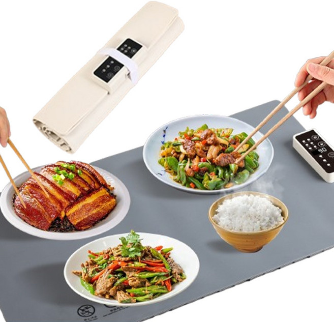 푸드워머 다이닝 푸드 온열 보온 식탁 매트 휴대용 접이식 푸드워머 다이닝 매직워머 60*37cm, 그레이 접이식푸드워머