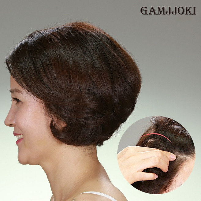 감쪽이 붙임머리 볼륨 가발 100% 인모 헤어 피스, 3.똑딱앤업(L2개+M2개) 1세트, 1개