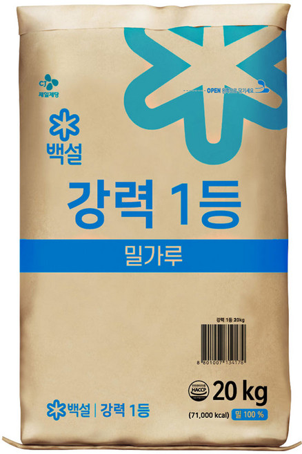 백설 강력1등 제빵용 밀가루, 20kg, 1개