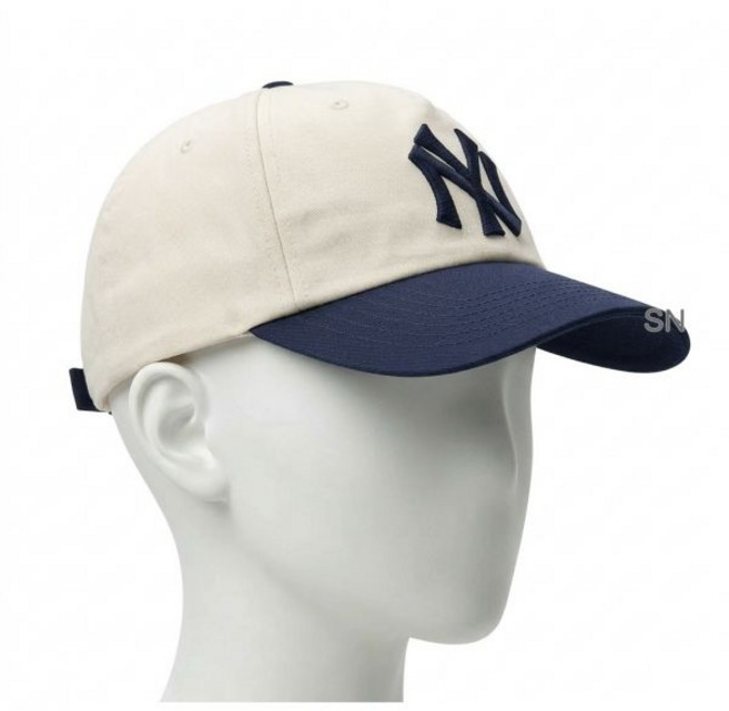 MLB 카리나 Q핏 배색 언스트럭쳐 볼캡 NY 네이비, F