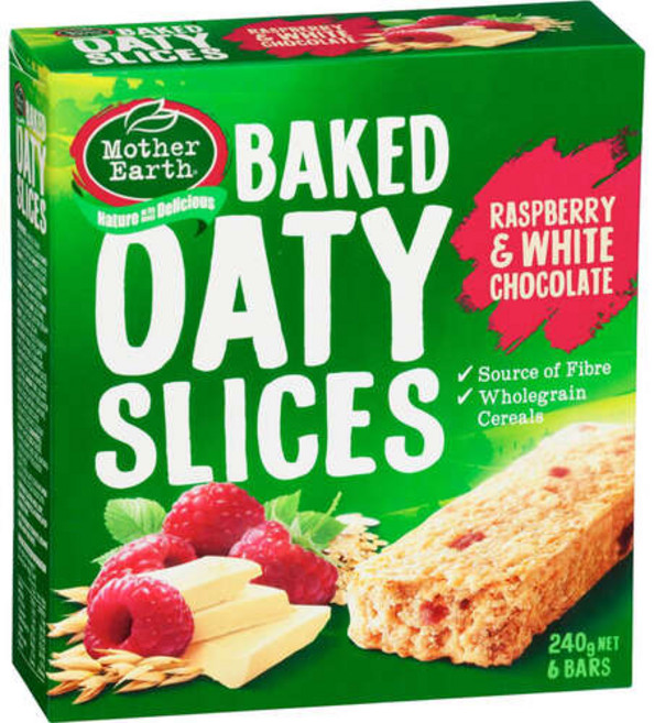 자체브랜드 Mother Earth 마더 어스 베이크 오티 슬라이스 라즈베리 초콜릿맛 오트 시리얼바 프로틴바, 3개, 240g