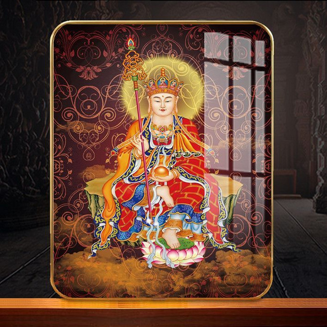 지장보살 족자 액자 벽걸이 부처 법당 기도 부적 불상 부처님 소원성취 명상, A 15x20cm