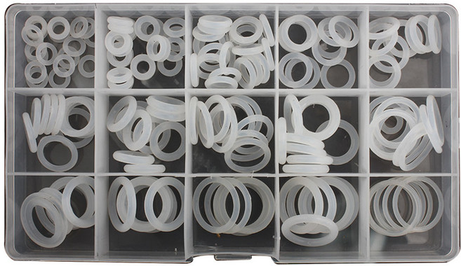 야토 실리콘 오링세트 화이트 투명 155개 내열 고무 O 내유성 내마모, 1세트