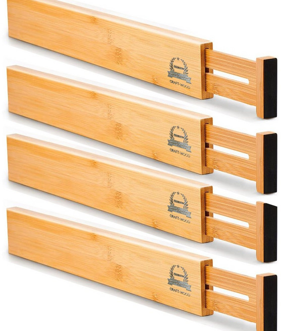 노틈 원목 길이조절 서랍칸막이 소형, 4개