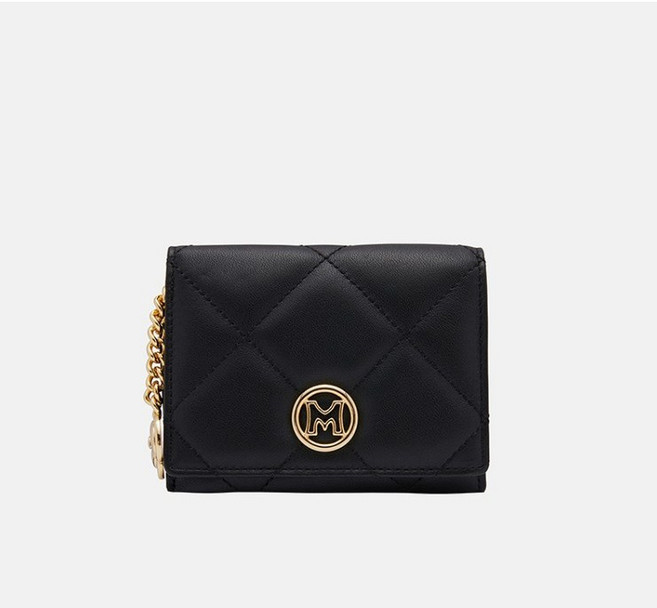 메트로시티 MetroCity 고급 3단 반지갑 여성지갑 Black 여자 반지갑 데일리 수납공간 여성 Wallet 기본 스타일