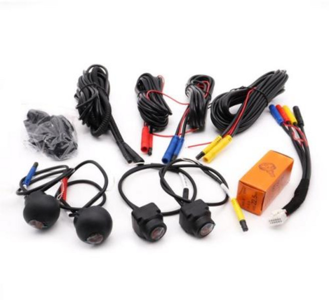 어라운드뷰카메라 360 도 자동차 카메라 1080P 3D 파노라마 서라운드 뷰 오른쪽 왼쪽 전면 및 후면 역방향 카메라 키트 안드로이드 내비게이션, 1 Set, 1) 1 Set