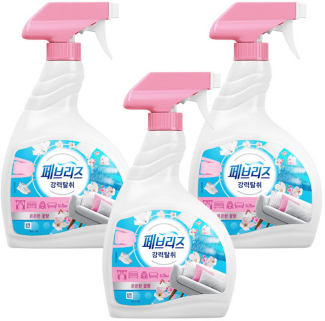 페브리즈 섬유탈취제 은은한 꽃향 본품, 900ml, 3개