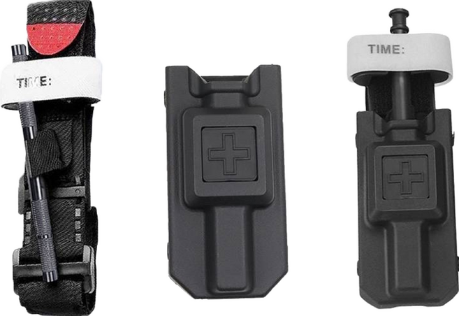 TRADER 軍規 快速止血 輕巧便攜 戶外登山安全必備, 頂級金屬 止血帶+(黑)戰術快拔盒, 1個