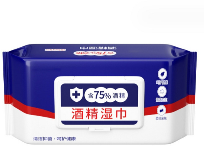 台灣 75%酒精濕紙巾 消毒濕巾 附蓋 80抽 單抽 小包裝, 1個