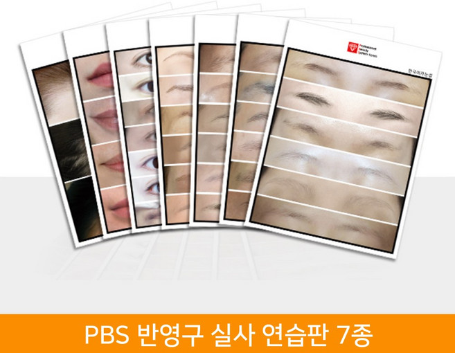 뷰티퀸코리아 PBS 반영구 실사 연습판 7종, 1개, E.아이라인
