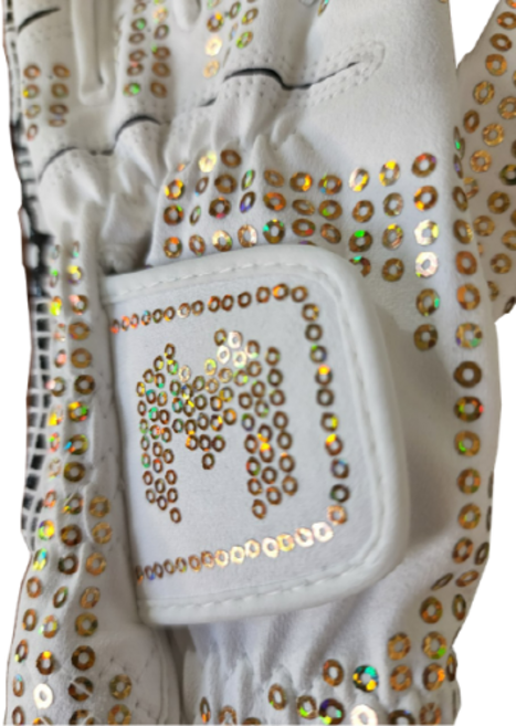 몽키그립 보석그립 무봉제 보석부착 실리콘 우중 깨백 잘치는 골프장갑 남성 여성 왼손 오른손, 블랙(골드)