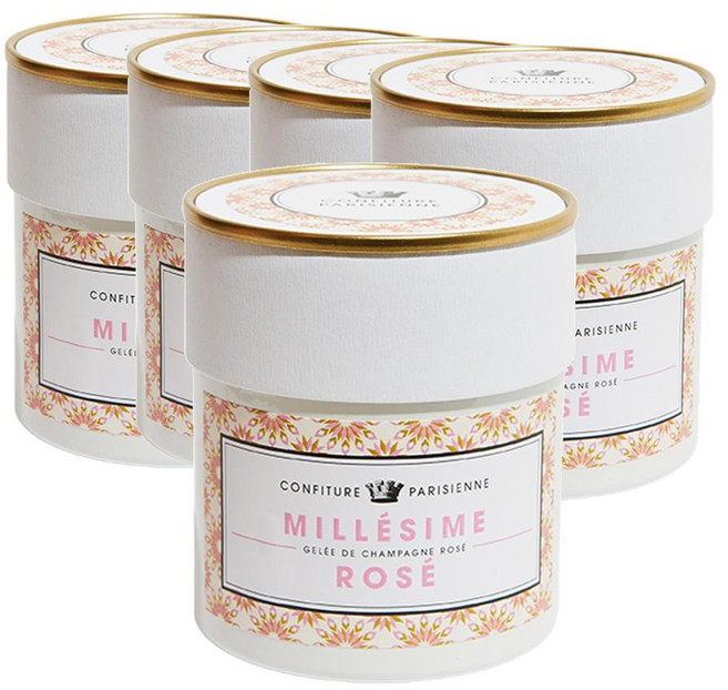 프랑스 꽁피튀르 파리지엥 Confiture Parisienne Millesime rose 빈티지 샴페인 로제 젤리잼 250g, 5개