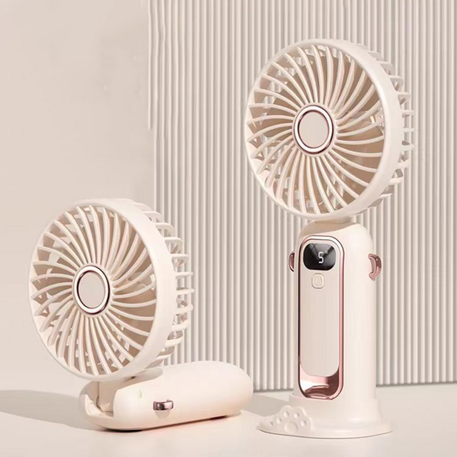 NUNUHANA 휴대용 목걸이 핸디형 선풍기 미니 손 선풍기 F06, 화이트
