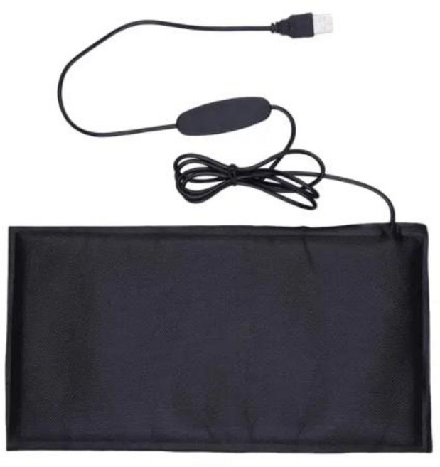 온도 조절 USB 가열 시트 파충류 난방 패드 겨울 탄소 섬유 애완 동물 작은 동물용 따뜻한 매트, 2) 20X10CM, 1개