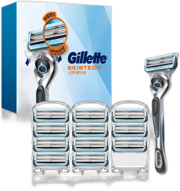 질레트 스킨텍 매뉴얼 면도기 핸들1 + 면도날, 1개