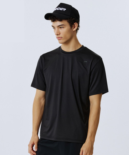 [매장정품] 스파이더 SPYDER 남성 냉감 4WAY 레터링 반팔 티셔츠 SPJFCNRS204MBLK