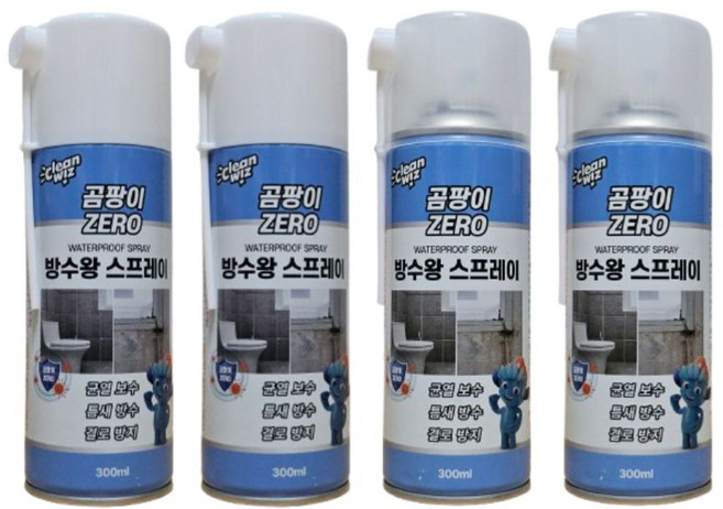 크린위즈 곰팡이제로 방수왕 코팅스프레이 300ml 4통(투명2+흰색2), 방수왕코팅제_투명2+흰색2
