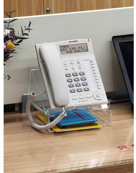 사무실 전화기 거치대 아크릴 세라믹 받침대 백색 도자기, 하늘색, 1개