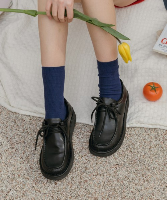 마크 모크 MAC MOC 구두 신발 Kanga 천연가죽 하트참 모카신 로퍼 잉크블랙(3cm)