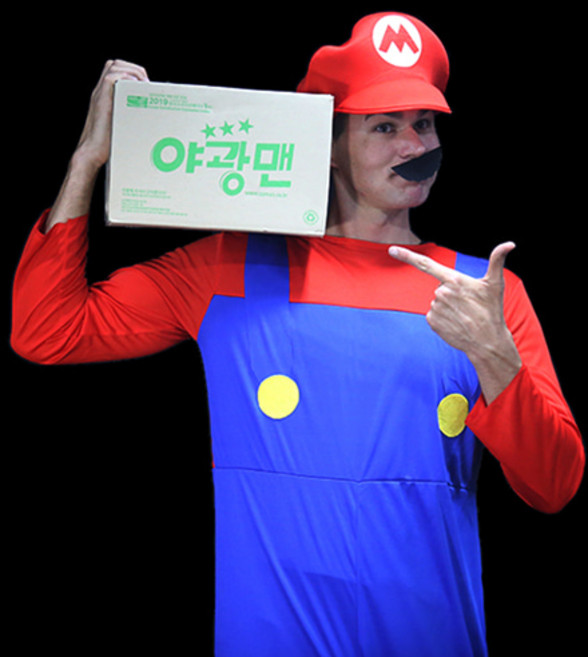 야광맨 할로윈 슈퍼 마리오 루이지 남녀 공용 의상