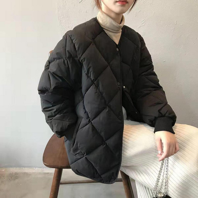 菱格棉服外套 女冬季秋冬韓系短款輕薄棉襖