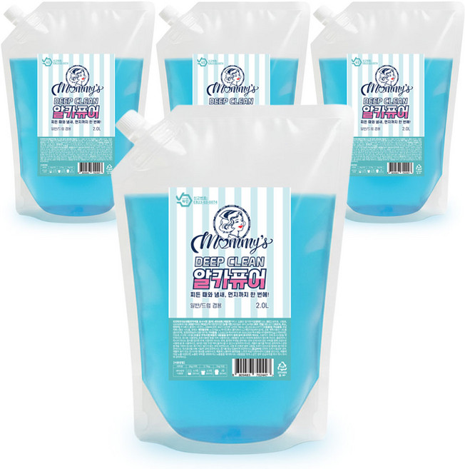 마미스 딥클린 알카퓨어젤 고농축 알칼리 액체 리필 세탁세제, 4개, 2L