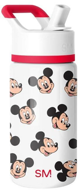 Simple Modern Kids Summit Water Bottle with Straw Lid | 14oz Insulated Stainless Steel Cup for Gir, 디즈니-미키 마우스의 재미