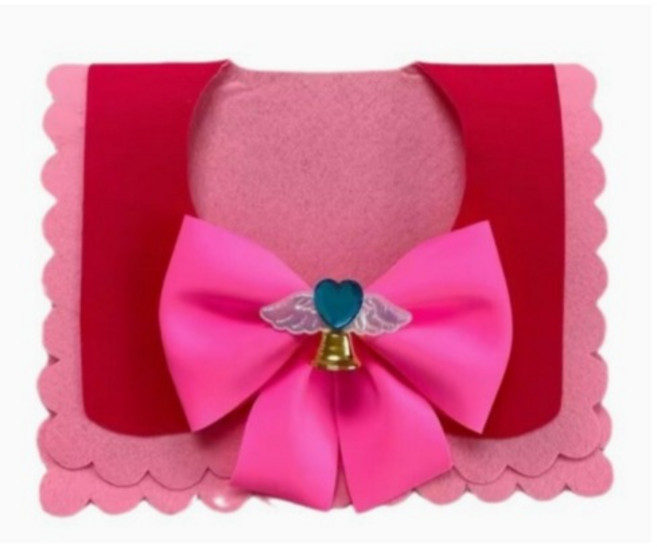 시크릿 프린세스 공주 넥 케이프 여아 유아 핑크 빅리본 페이크 카라 코스프레