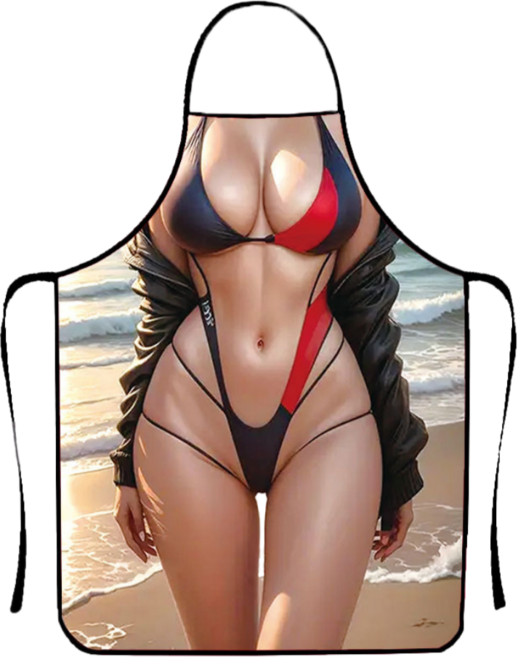베르트폴 코믹 몸짱 비키니 캐릭터 앞치마, 1개, MIZ01