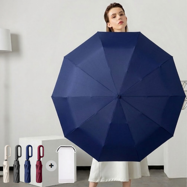 모바로바 가벼운 접이식 3단 자동 우산 양산 자외선차단