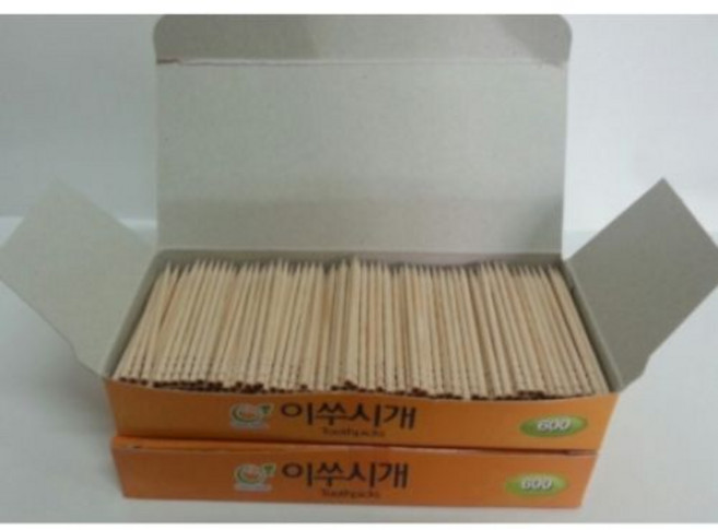 나무이쑤시개 단면 가정용/업소용 덕용 1곽 600개입 1박스 100곽 1 box 구매 원할 시 개수 100개 입력하세요, 1세트, 600개